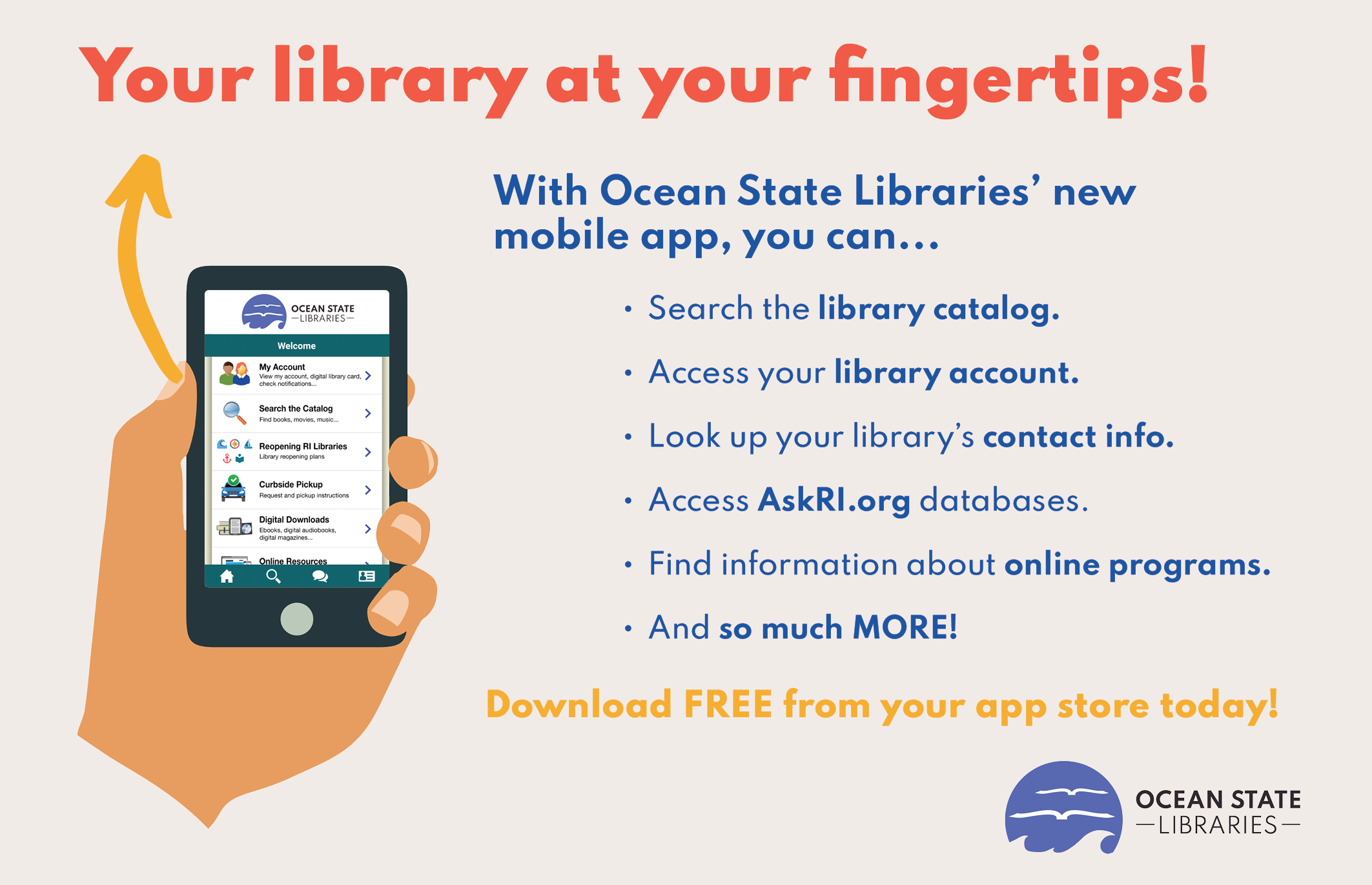 Ocean State Libraries has a new mobile app