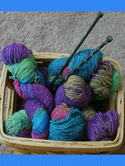 basket of yarn and needles