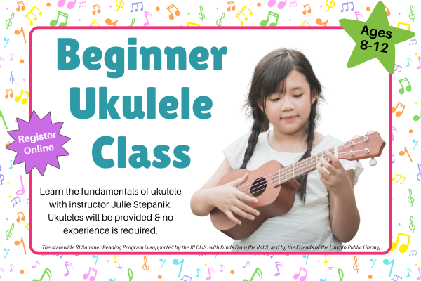 beginner ukulele class; kids 8-12; register online